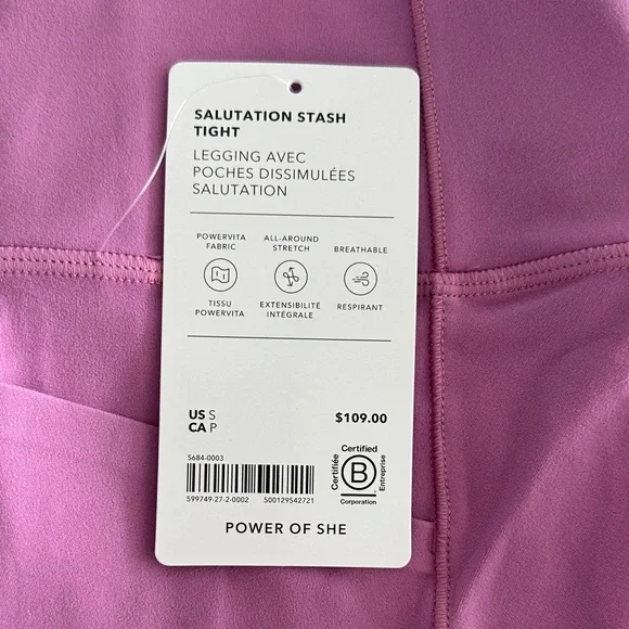 Athleta sz S Salutation Stash Tights NWT - Picture 2 of 7
